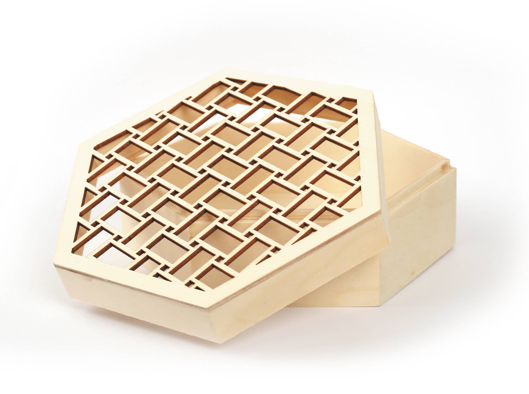 Graine Créative - Wholesale Decorative Box - OCTAGONAL LATTICE WOODEN BOX0