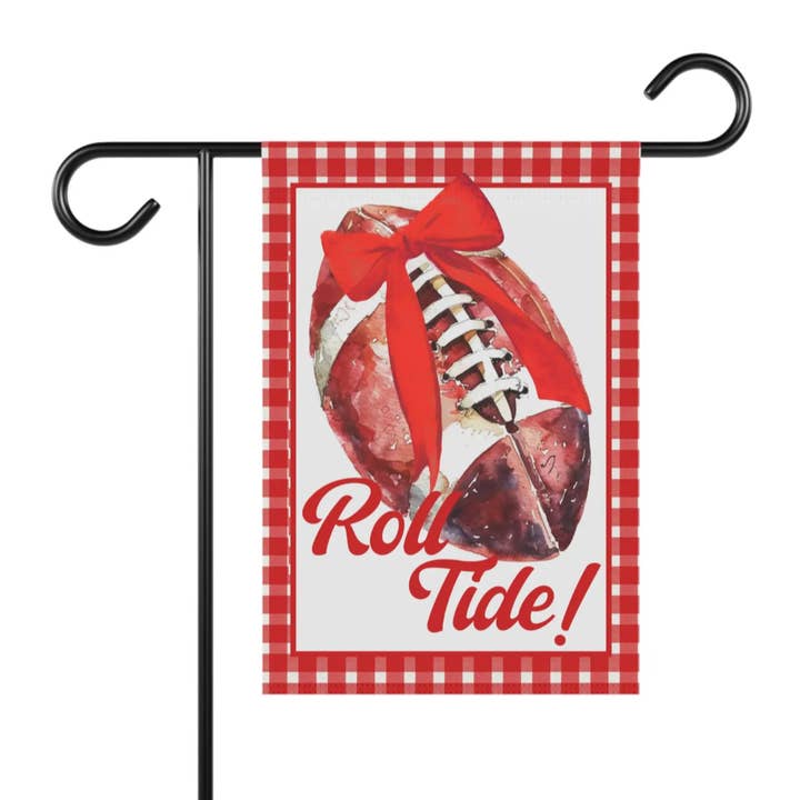 Design Carolinas - Wholesale Flag - "Roll Tide" Red Alabama Football Garden Flag