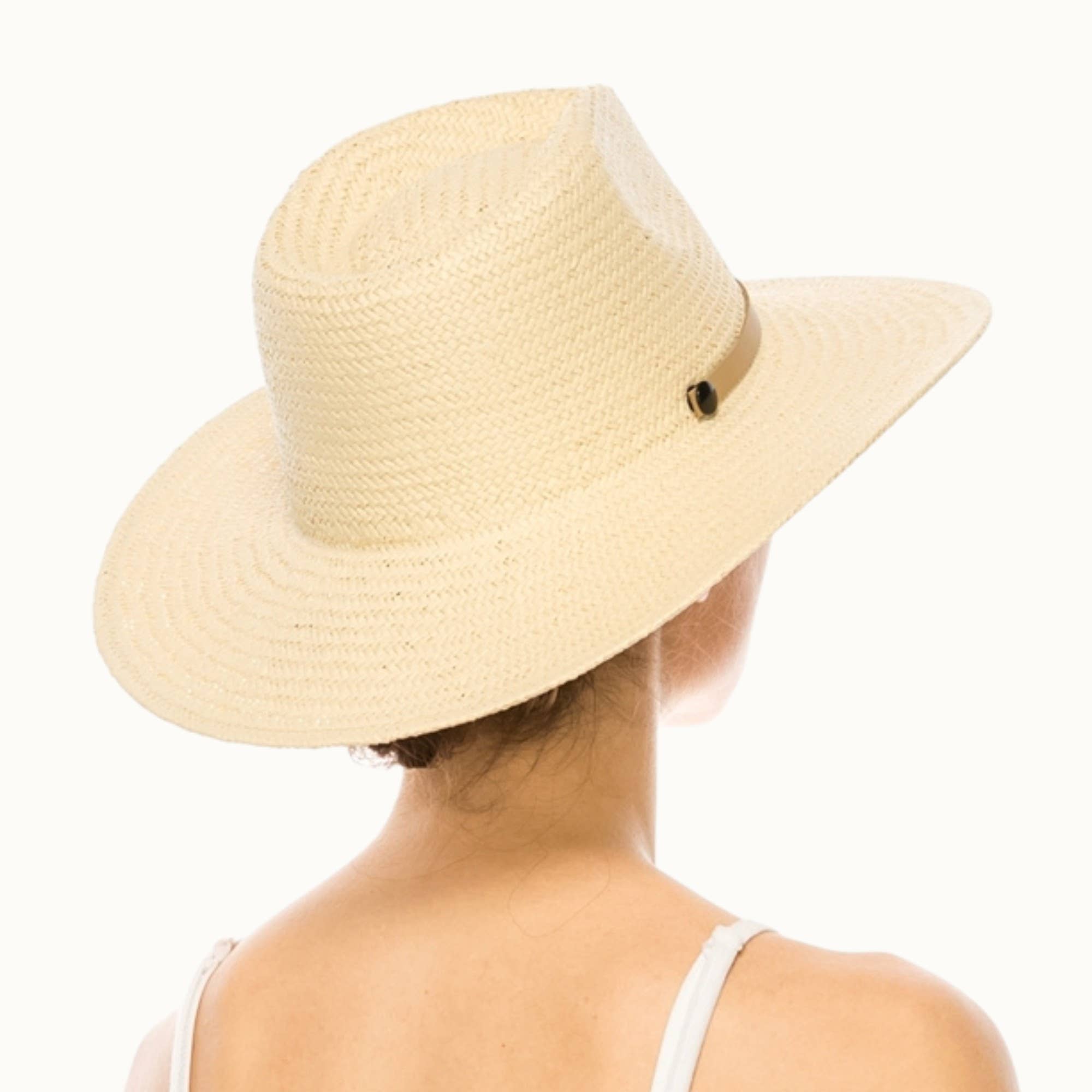 Olive & Pique - Wholesale Straw Hat - Unisex - Handwoven Ivory Toyo Straw Panama, Adjustable3