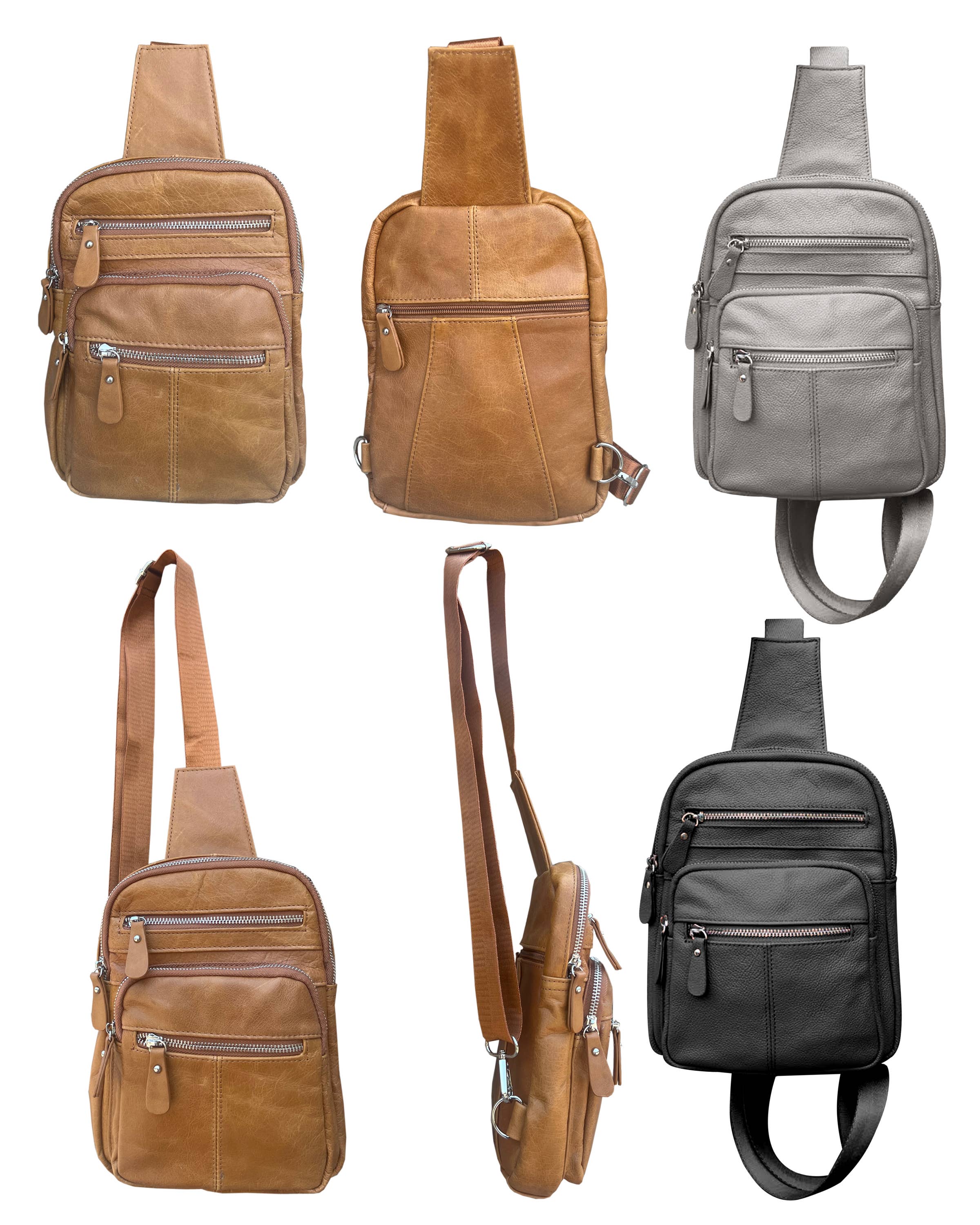 Roma Leathers, Inc. - Wholesale Backpack - Women's - W004 cowhide leather sling bag backpack2