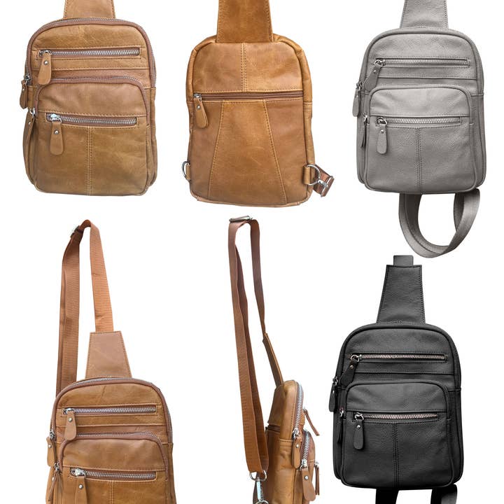 Roma Leathers, Inc. - Wholesale Backpack - Women's - W004 cowhide leather sling bag backpack2