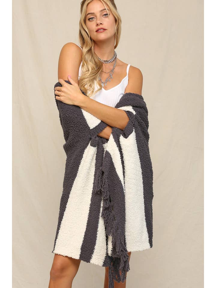 KyeMi - Wholesale Poncho - Women's - Super Soft And Stretchy Poncho With Fringe2