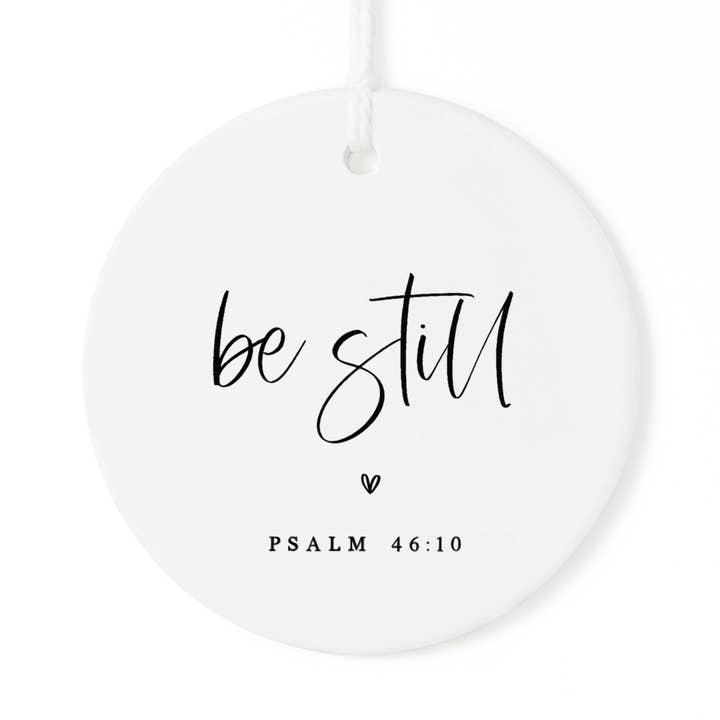 Be Still Christmas Ornament with Ribbon and Box for wholesale by The Cotton & Canvas Co.