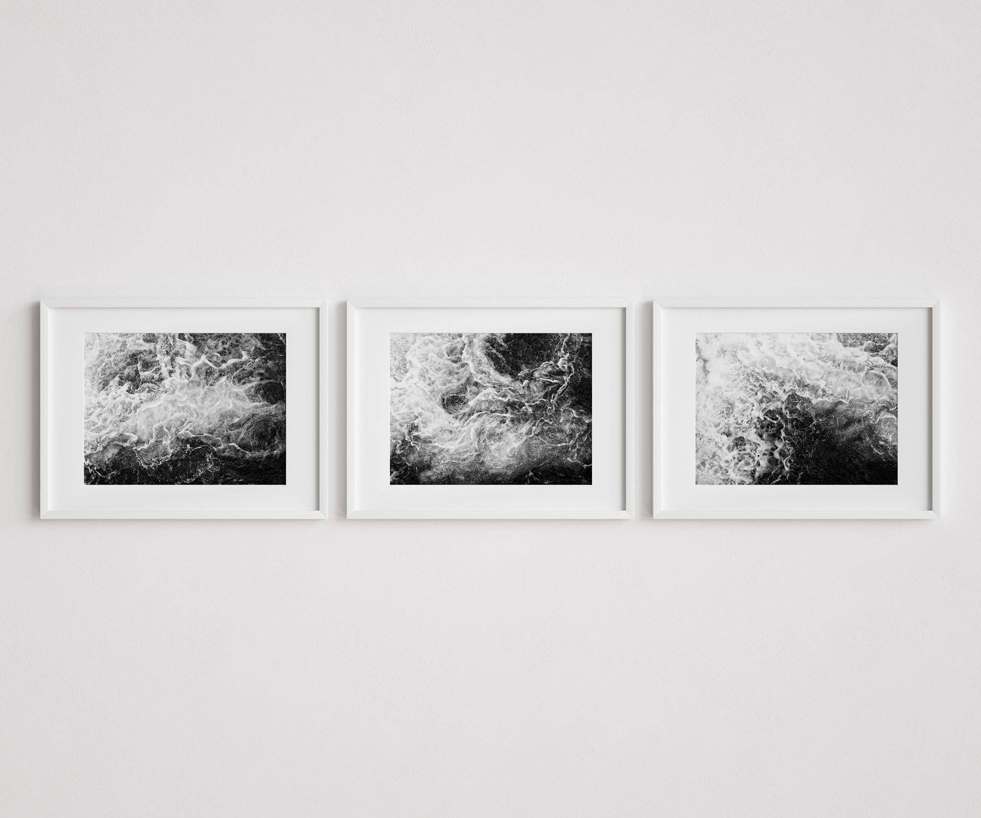 Lisa Russo Fine Art - Wholesale Gallery Wall Set - Abstract Black and White Swirl | Art Prints Set of 32