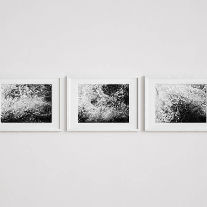 Lisa Russo Fine Art - Wholesale Gallery Wall Set - Abstract Black and White Swirl | Art Prints Set of 32