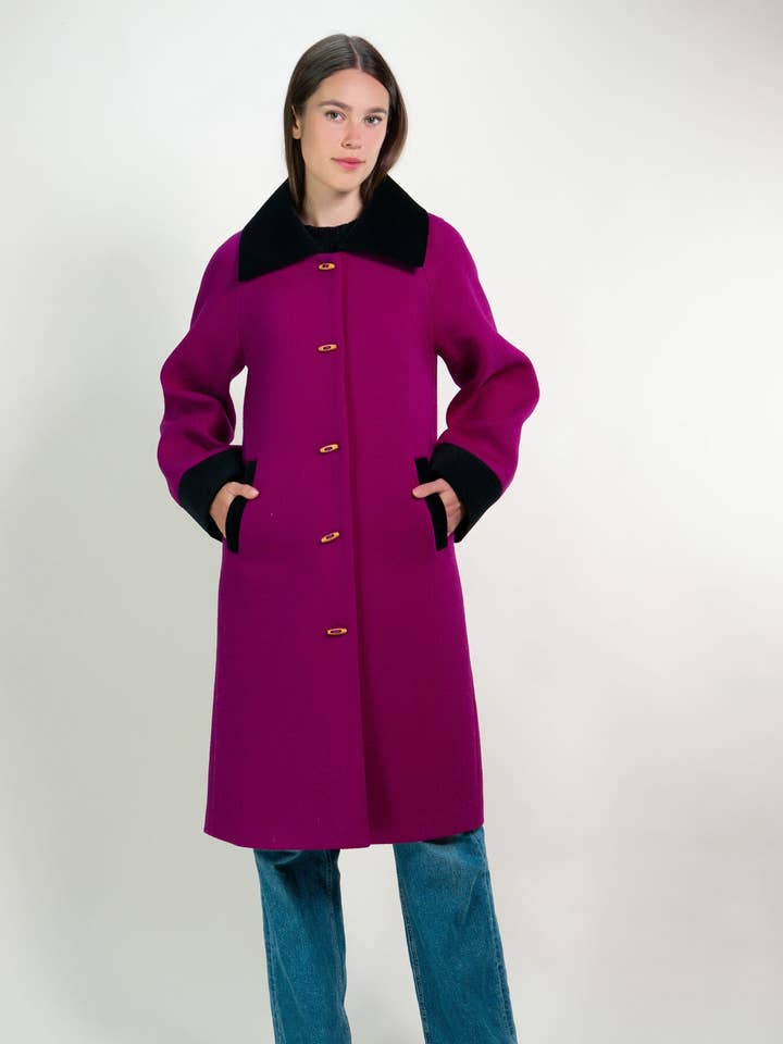 Magenta Deneuve Coat for wholesale by Kristinit