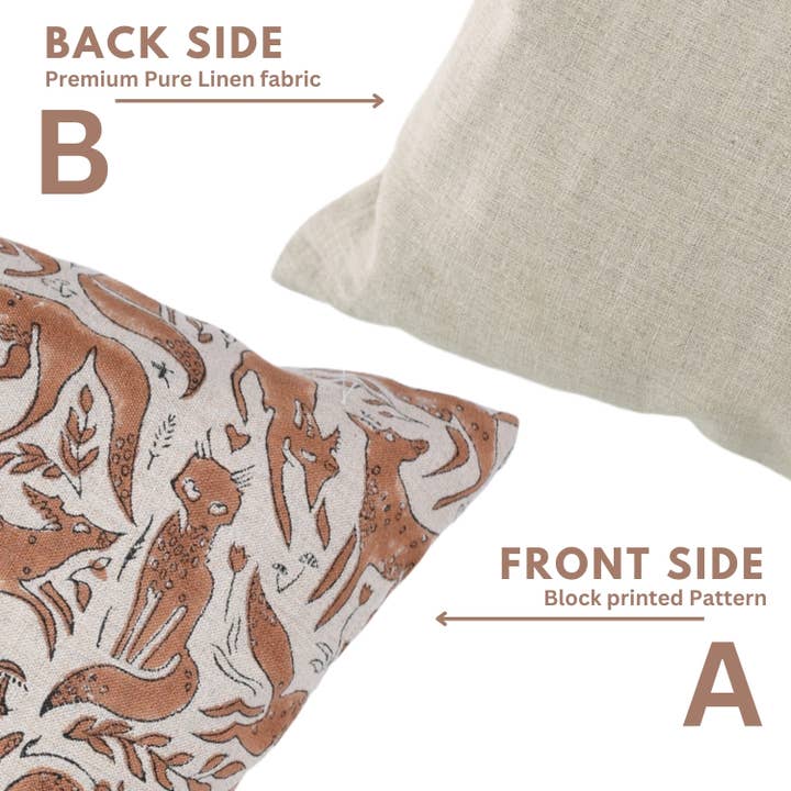 Fabdivine - Wholesale Throw Pillow Cover - Unique Block Print Pure Linen Pillow Cover - Gehravan4