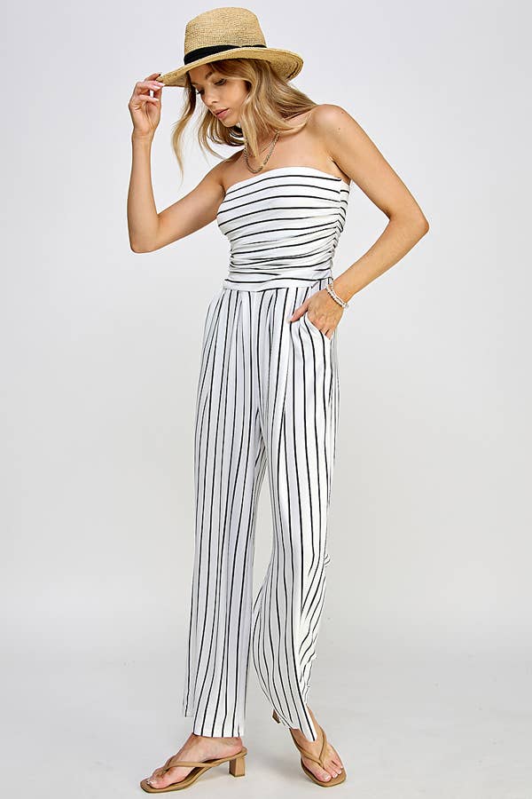 Heart & Hips – wholesale Romper – Women's – JR16435FS - TUBE TOP W/SHIRRING PALAZZO ROMPER5