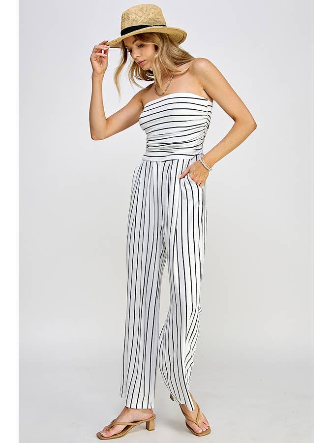 Heart & Hips – wholesale Romper – Women's – JR16435FS - TUBE TOP W/SHIRRING PALAZZO ROMPER5