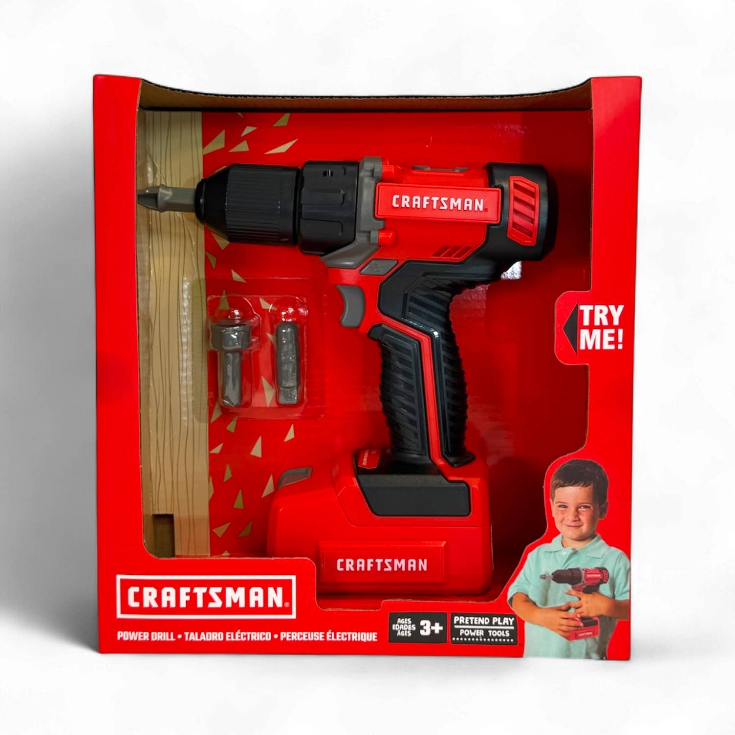 Toysmith - Wholesale Toy Set - Kids - Red Toolbox- Craftsman Display- toy drill + toy circular saw1