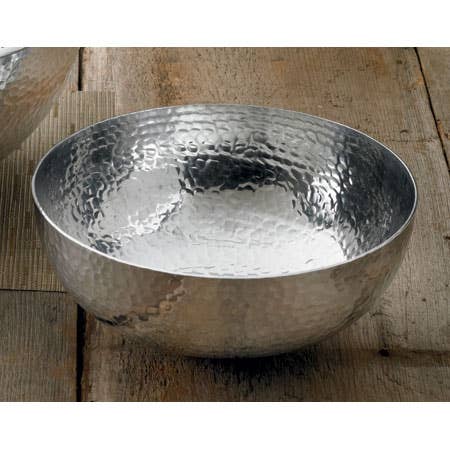 India Handicrafts Inc - Wholesale Serve Bowl - Silver Hammered Bowl – 4.5x11"0