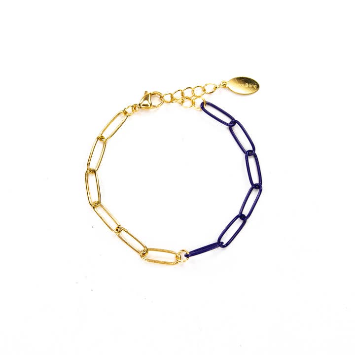 Savvy Bling - Wholesale Link & Chain Bracelet - Enamel 16+ Colors paperclip & Gold chain link bracelet9