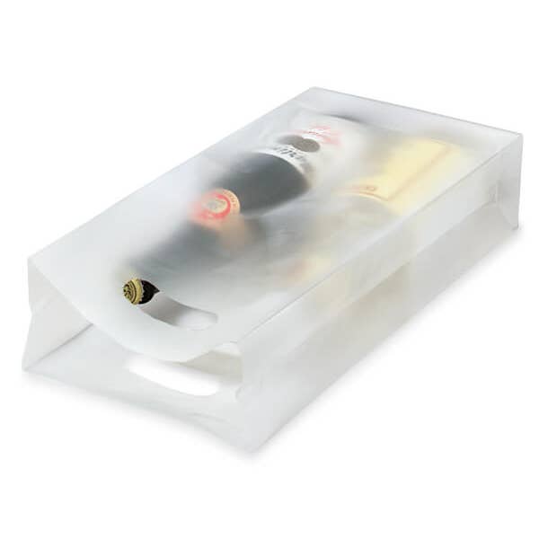 Nashville Wraps - Wholesale Wine Gift Bag - Frosted Plastic Die Cut Handle Merchandise Bags2