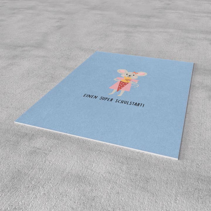 Naturbedacht - Wholesale Postcard - Postcard - School Enrollment - Mouse with School Bag - No. 922