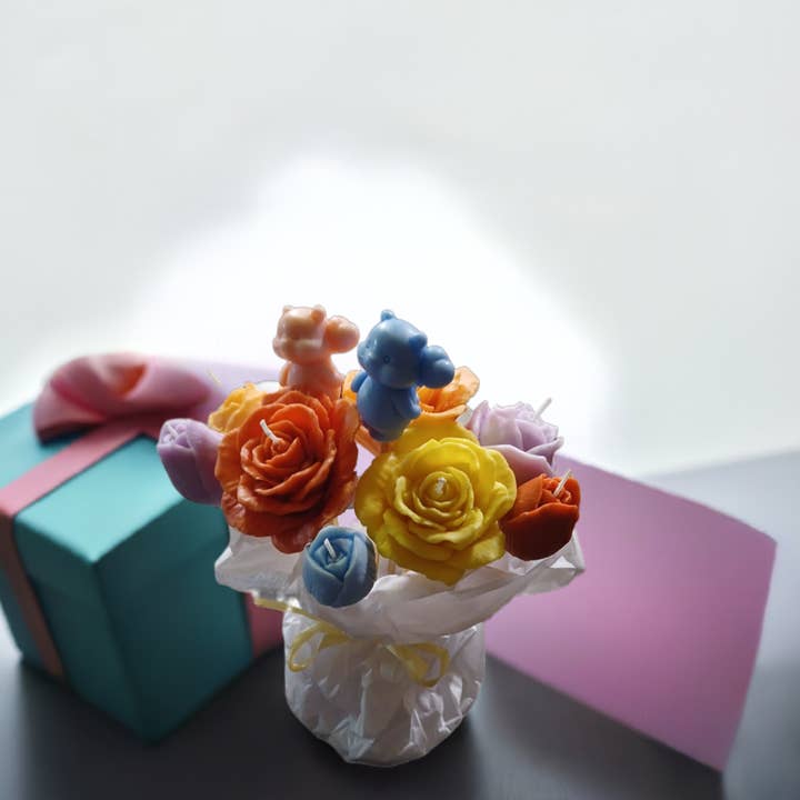 Scent Fushion Candles - Wholesale Novelty Candle - Handmade Lush Soy Wax Flower Candle Bouquet