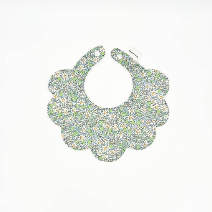 Alice Blue - Liberty Scalloped Dribble Bib for wholesale by Monica and Me Ltd