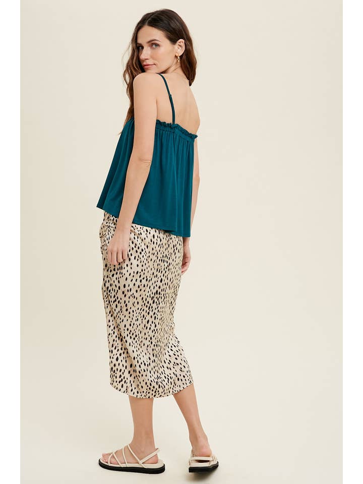 Wishlist Apparel - Wholesale Camisole - Women's - SLUB KNIT CAMI WITH RUFFLE DETAIL / WL22-7146T9