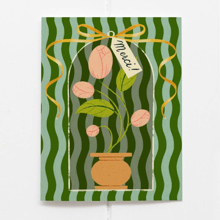 Olive & Company - Wholesale Thank You Card - Merci Flower