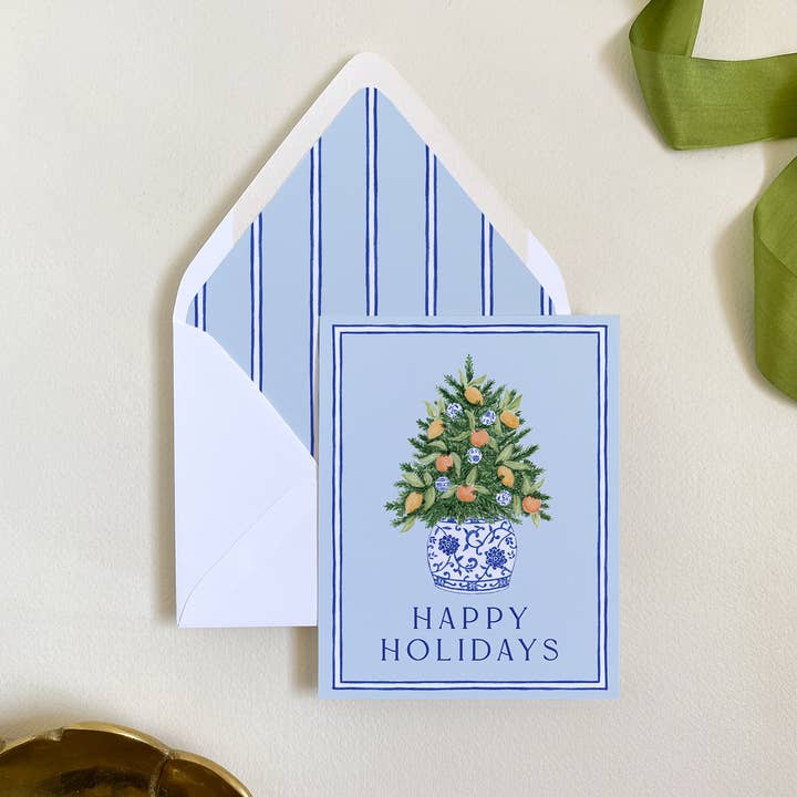 Citrus Tree Folded Greeting Card Set for wholesale by Gloster Road Co.