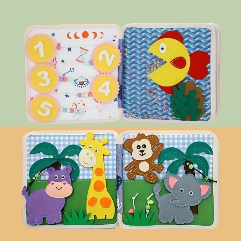 Joymaxx – wholesale Baby- och småbarnsbok (0–2) – Montessori Aktivitetsbok Lejon5