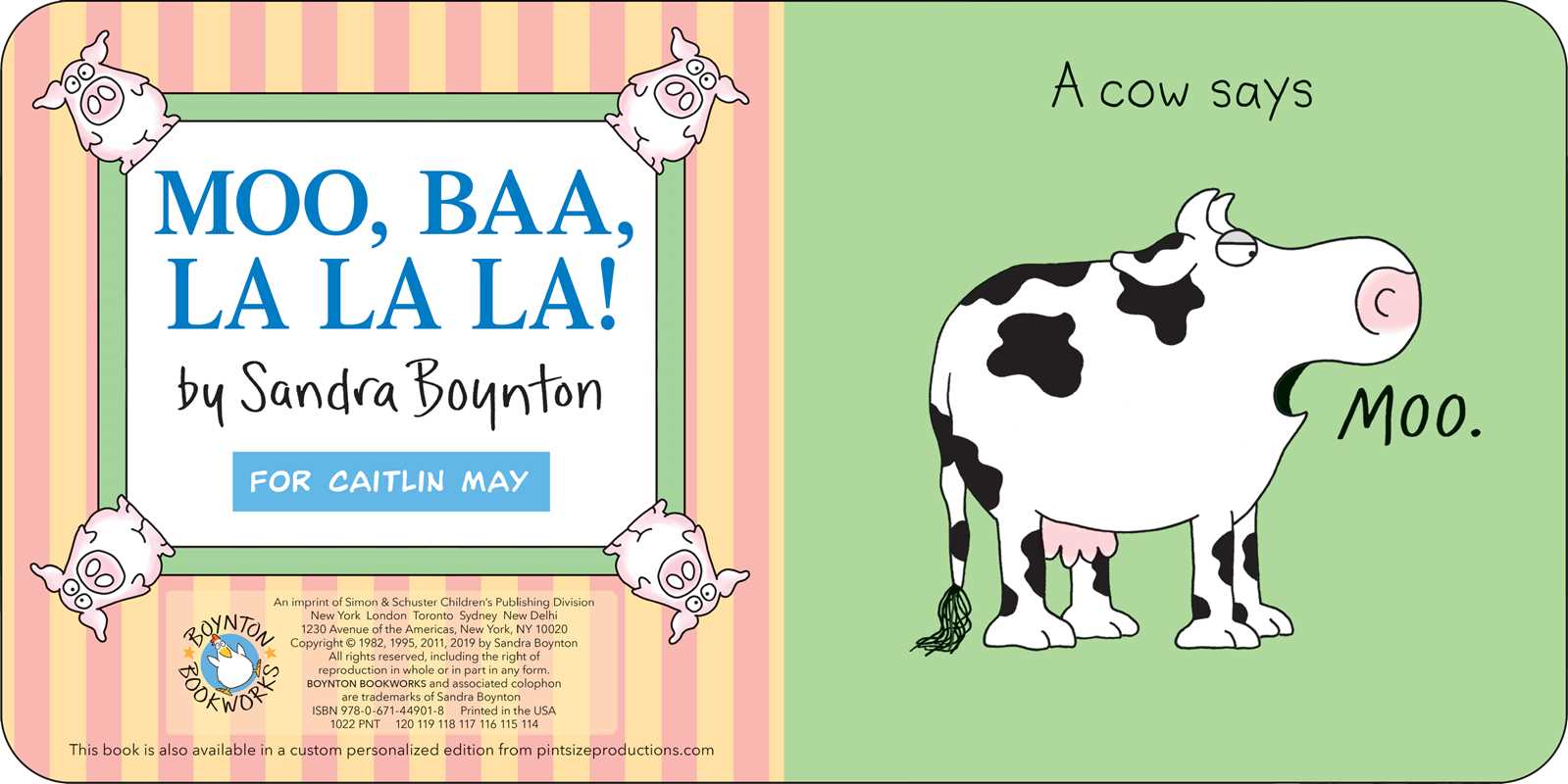Simon & Schuster - Wholesale Baby & Toddler Book (0-2) - Moo, Baa, La La La! by Sandra Boynton1