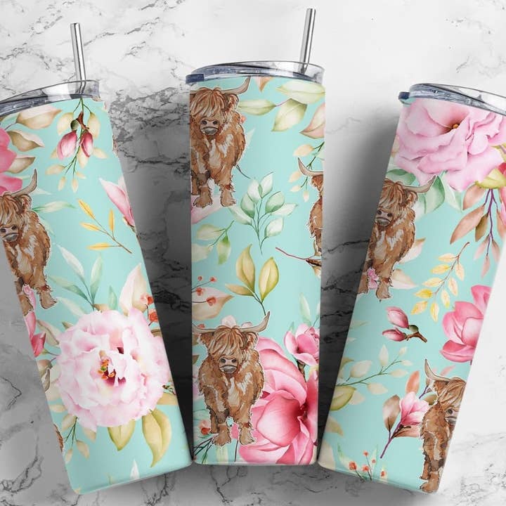 Highland Tumbler (pink) for wholesale by Texas Petunias Boutique