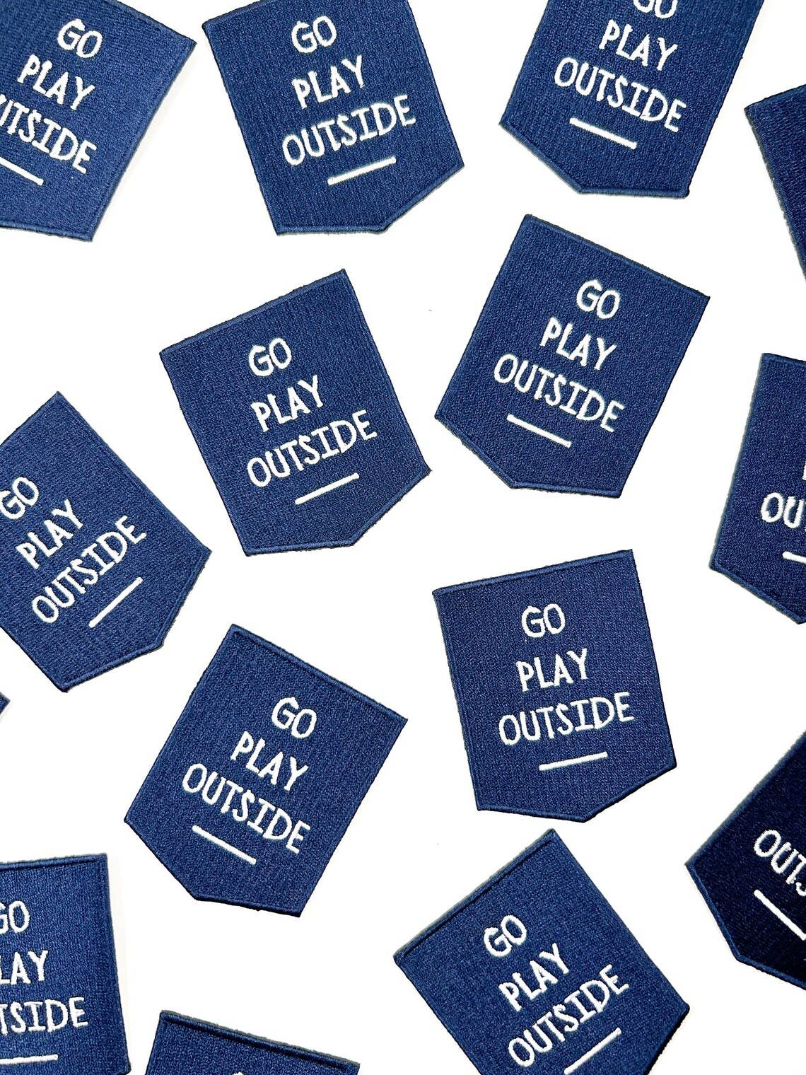 Field Trip Threads - Wholesale Patch - Navy Go Play Outside Iron-On Patch Embroidered Patch Nature 3