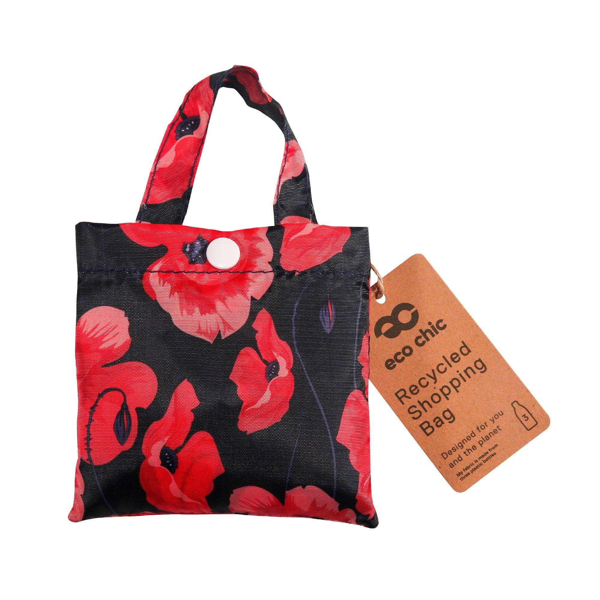 Eco Chic - Wholesale Grocery/Shopping Bag - Eco Chic Lightweight Foldable Reusable Shopping Bag Poppies7