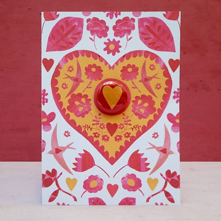 Corte em Papel de Coração - Cartão de felicitações com emblema por atacado de The Black Rabbit