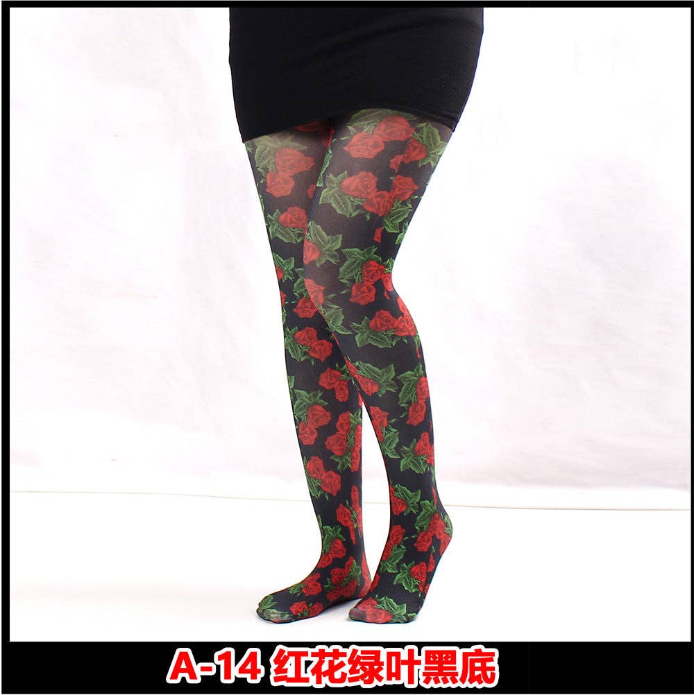 SALINA TRADING INC - Wholesale Tights - Women's - Printed Tights Abstract Butterfly Floral Nylon Casual Leggings30