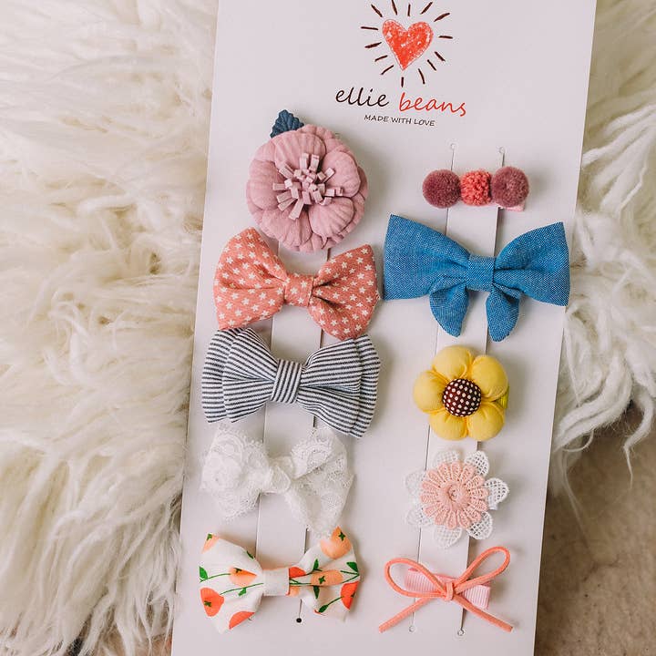 Sunshine Hair Clips (10-pack) for wholesale by Ellie Beans