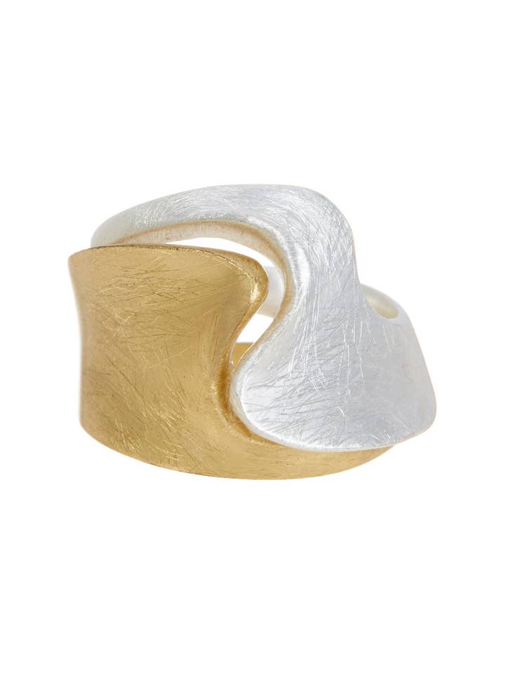 Two Tone Stack Ring Set - SF/GF for wholesale by Zoey Simmons