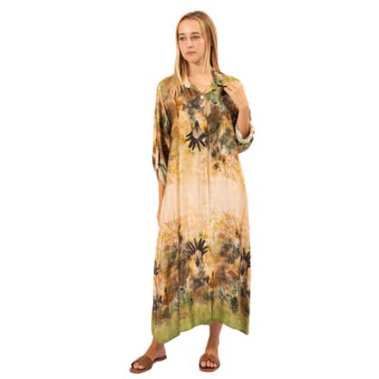 VeraMay - Wholesale Dress - Women's - 6288-2 Beige Vera May Italian Viscose Dress