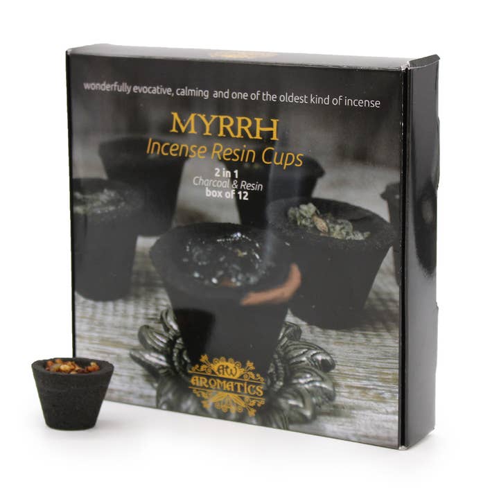 Låda med 12 harts koppar - Myrrh AW Aromatics för wholesale av Cardshouse