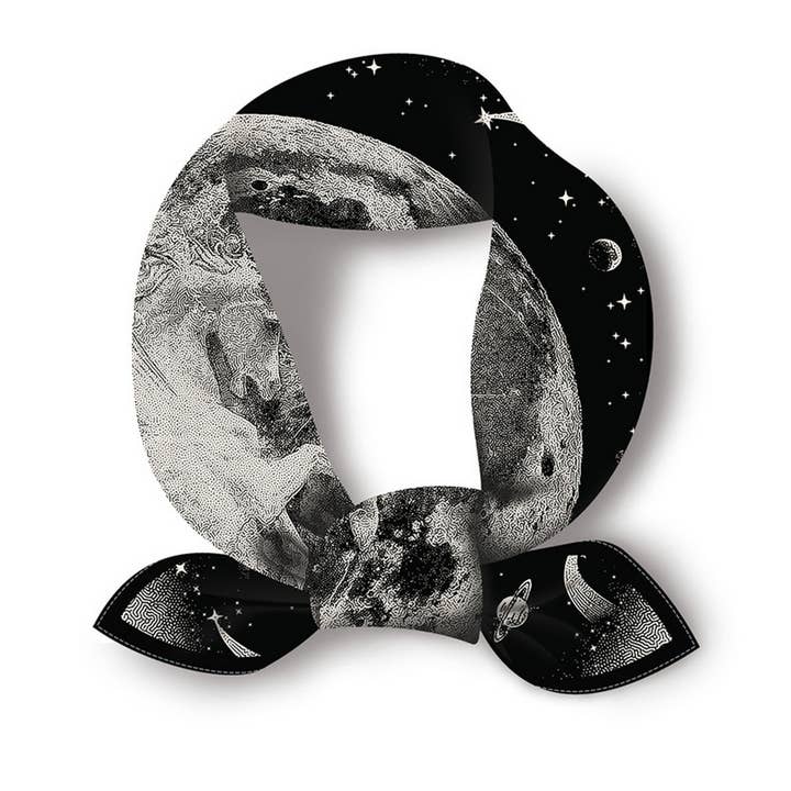 ACCITY - Wholesale Scarf - Women's - COSMIC SKY SILK SCARF TURBAN SQUARE SCARF_CWASC0653