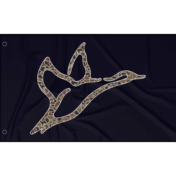 Black Committed Camo Icon Flag for wholesale by Combat Waterfowl