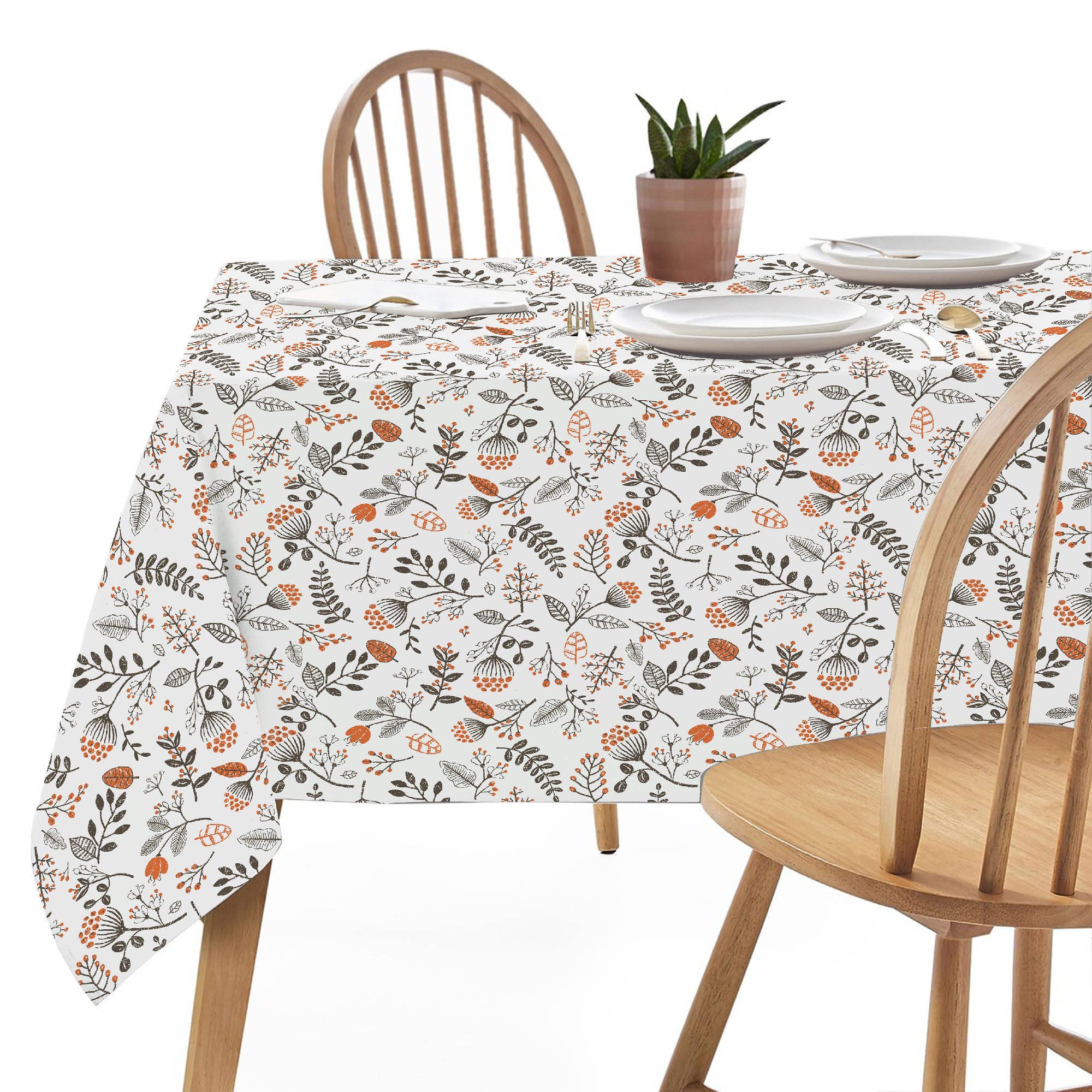 Multi Cotton Table Cloth 60"  X 90" Persimmon for wholesale on Faire1
