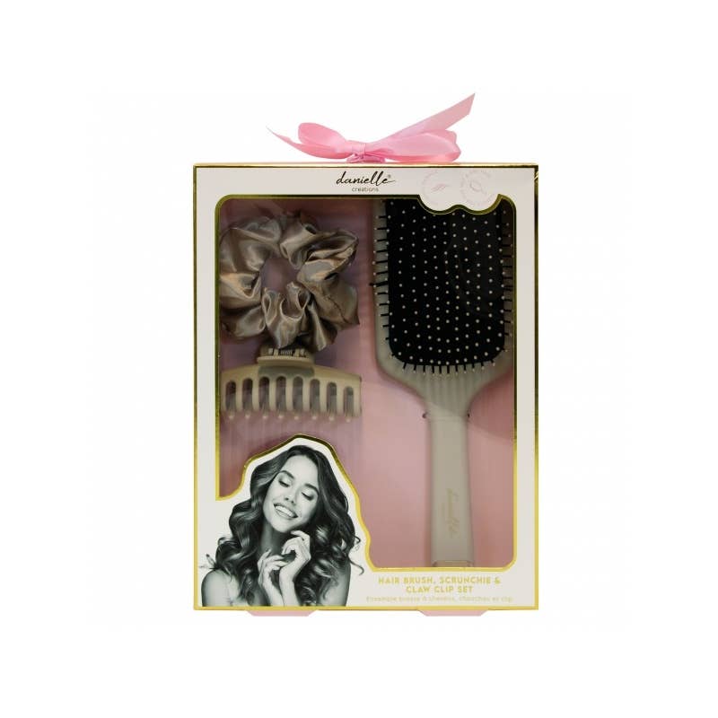 Beauty Pro - Wholesale Hair Accessories Set - Women's - Danielle Hair Brush, Scrunchie & Clip Set0