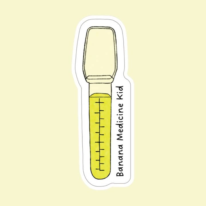 Banana Medicine Sticker - 90's Kid Penicillin Nostalgia for wholesale by Caulfield Design Co.