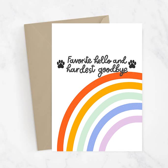 Rainbow Bridge Pet Sympathy Card for wholesale by Lux + Trip