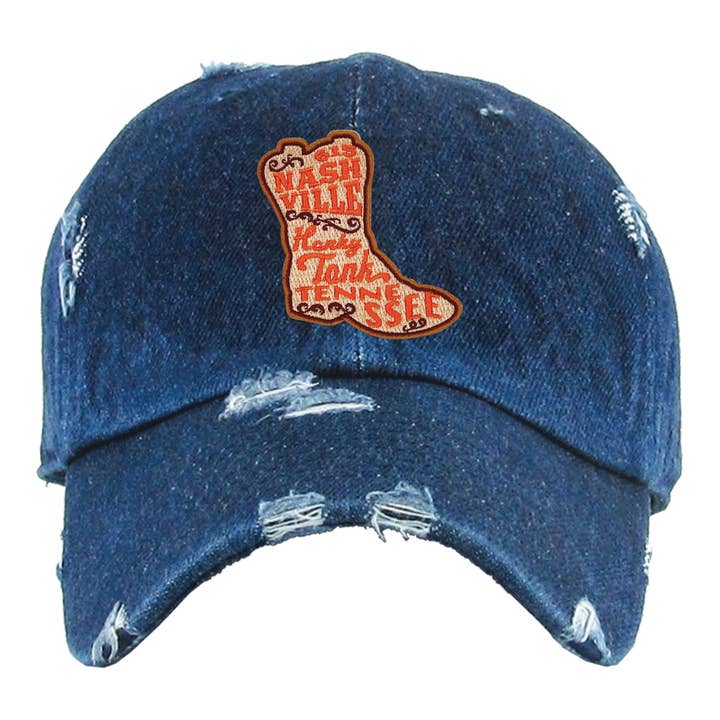 Nashville Honky Tonk Tennessee Boot Patch Dad Hat for wholesale by Cotton Mule
