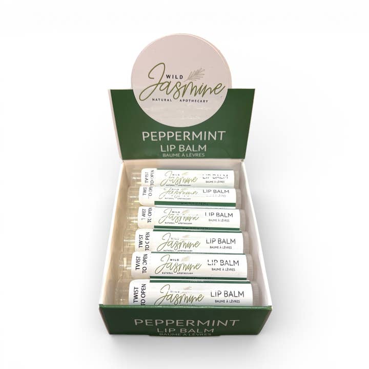 Beeswax Lip Balm - Peppermint for wholesale by Wild Jasmine Natural Apothecary
