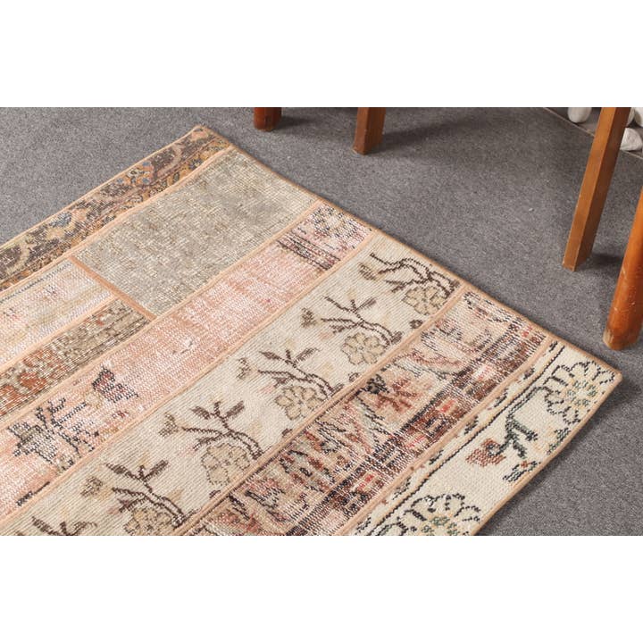 The Loom Wholesale - Wholesale Rug Pad - Turkish Vintage Rug, Small 2.8x8.9 ft (84x272 cm) Rug, Brown Floral Rug6