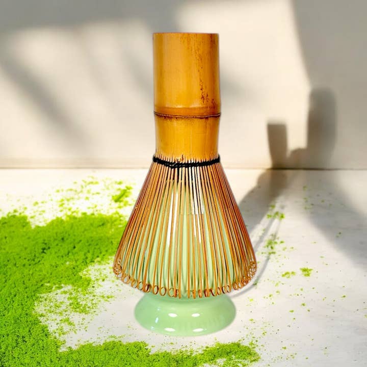 Bamboo Switch - Wholesale Whisk - Bamboo Matcha Whisk and Porcelain Holder Set | Holiday Gift0