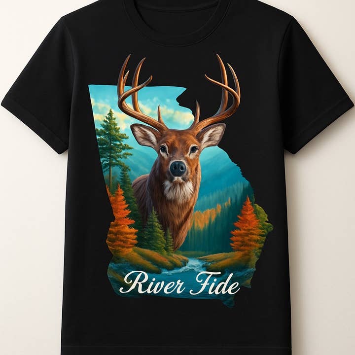 Georgia Double Exposure Buck T-shirt for engroshandel hos River Tide Apparel