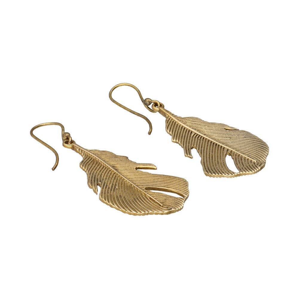 Vives de la Cortada S.L - Wholesale Dangle Earrings - Bronze feather earrings -56-1
