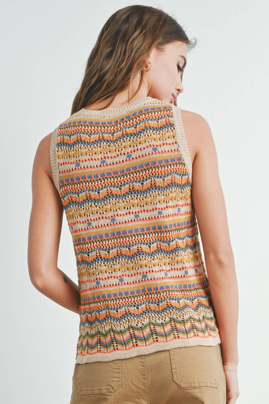 BUTTERMELON - Vente Haut en maille – femme - Haut en maille à motif géométrique - BMW735520