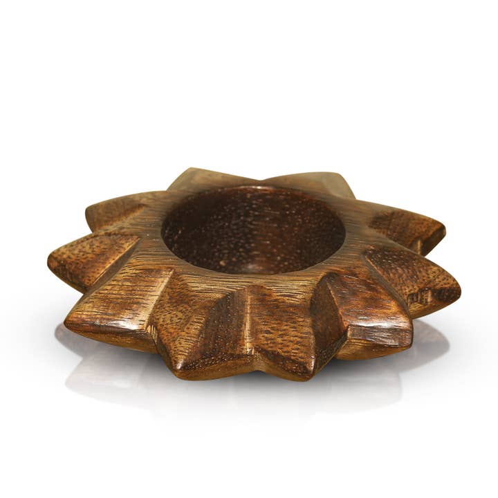 India Handicrafts Inc - Wholesale Napkin Ring - Elegant Wood Napkin Ring - Round Bursting Design1