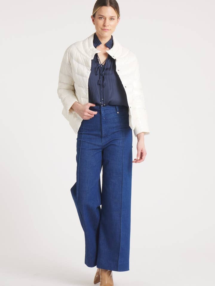 The Soho | Down 3/4 Sleeve Jacket | Ivory for wholesale by Cotes of London