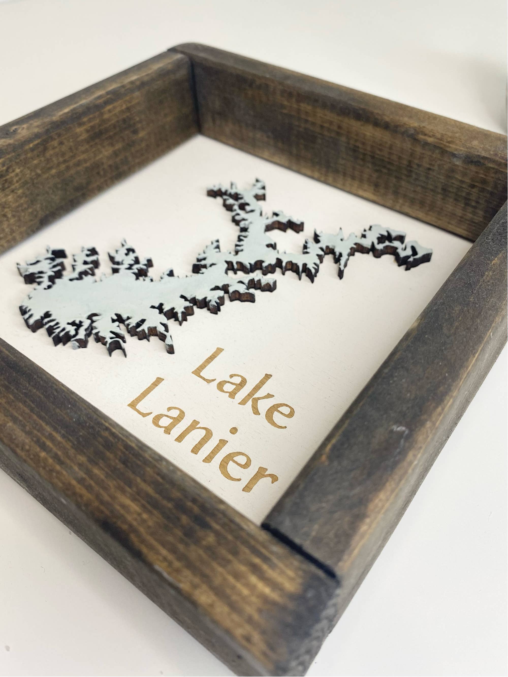 Pine Designs - Wholesale Sign - 7 x 7 "Any" Lake Name and Shape 3D Art Wood Sign7